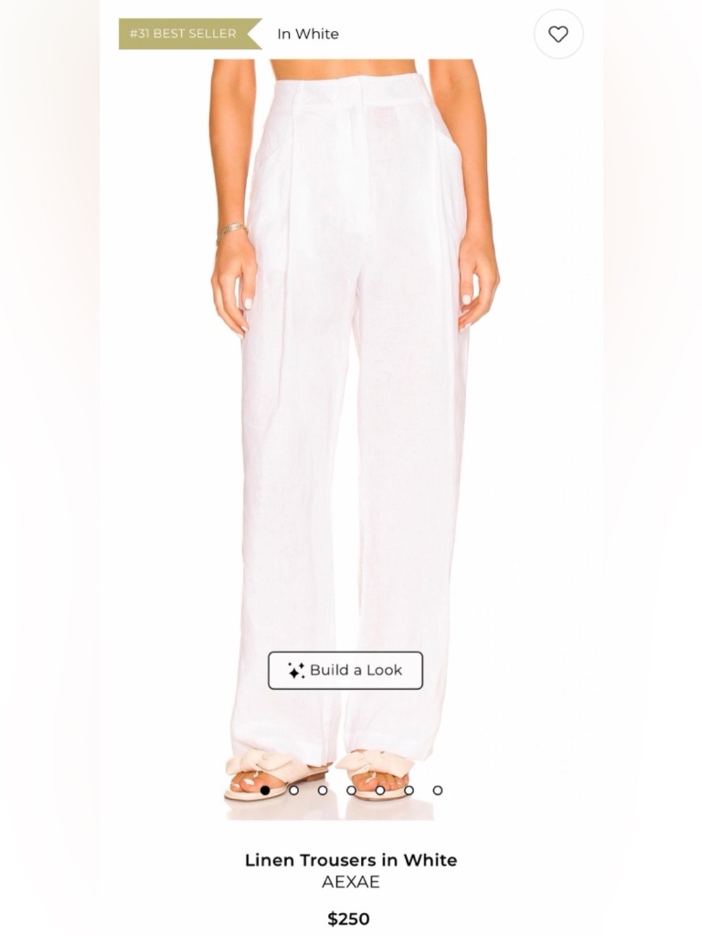 Luxury Wide Leg 100% Linen Trousers in White